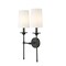 Z-Lite Emily 2 Light Wall Sconce, Matte Black & Off White 3033-2S-MB - alternate 7